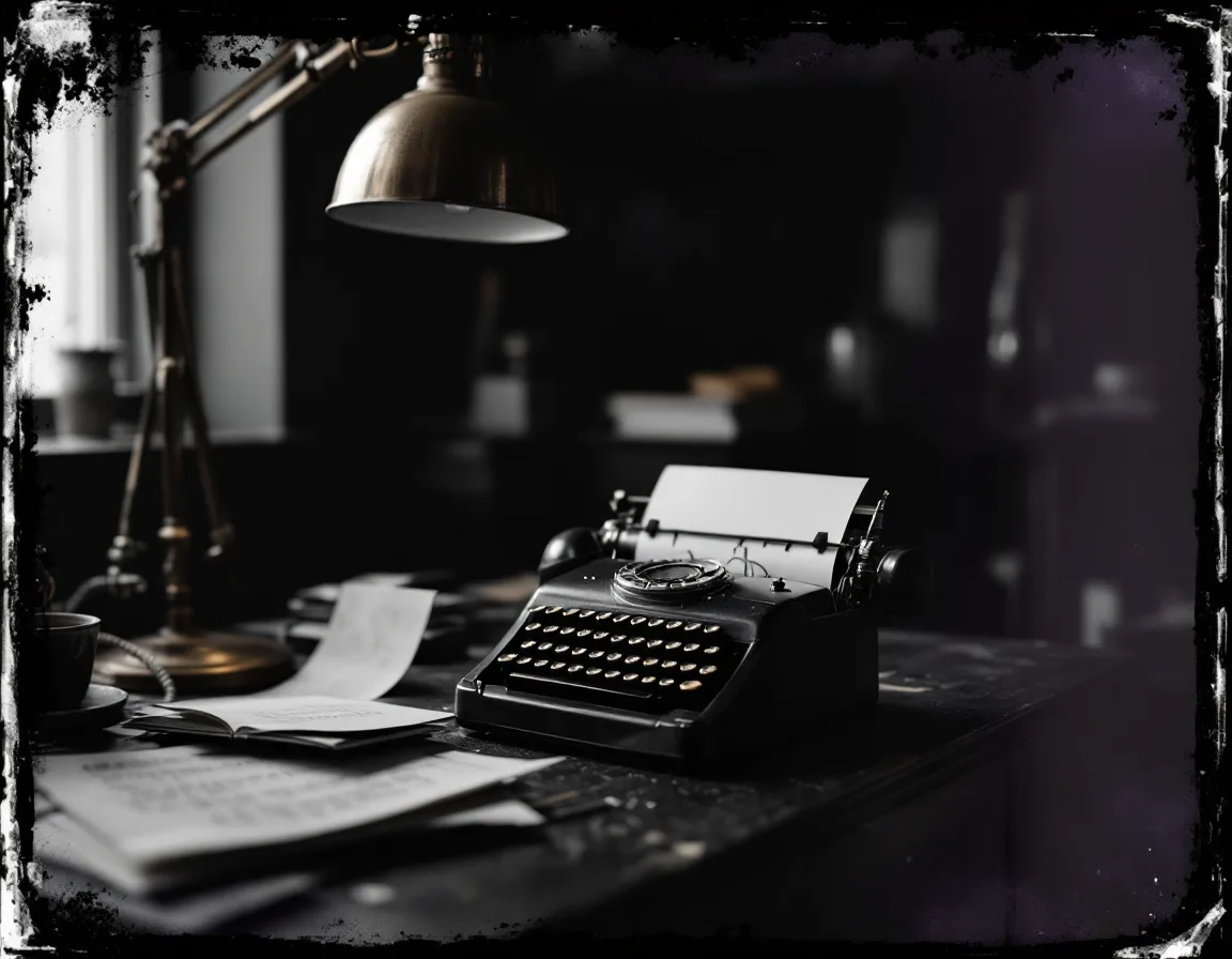 A rotary telephone and a typed brief on the studio desk